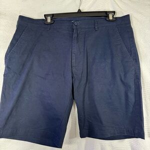 Enro Mens Blue Flat Front Shorts for Casual Wear‎ Size 34